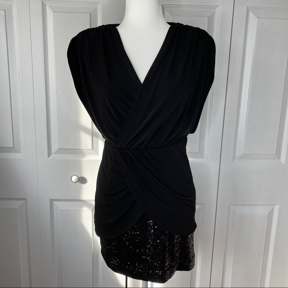 🔥SOLD🔥 Laundry by Shelli Segal Cap Sleeve Sequin Dress 4